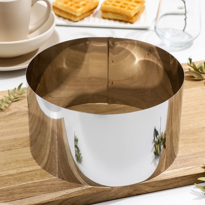 Форма для выкладки и выпечки, d=22 см, h=12 см, нержавеющая сталь