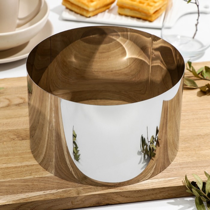 Форма для выкладки и выпечки, d=20 см, h=12 см, нержавеющая сталь - Фото 1