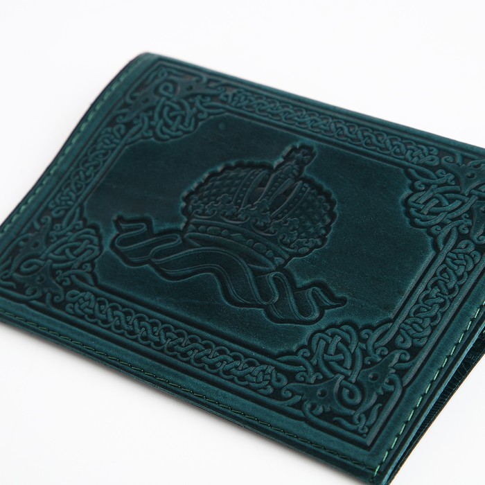 Обложка для паспорта, цвет зелёный - фото 1927457283