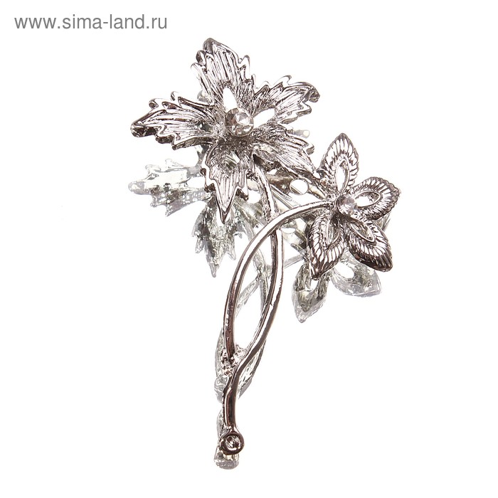 Брошь «Утренняя роса» василек - Фото 1