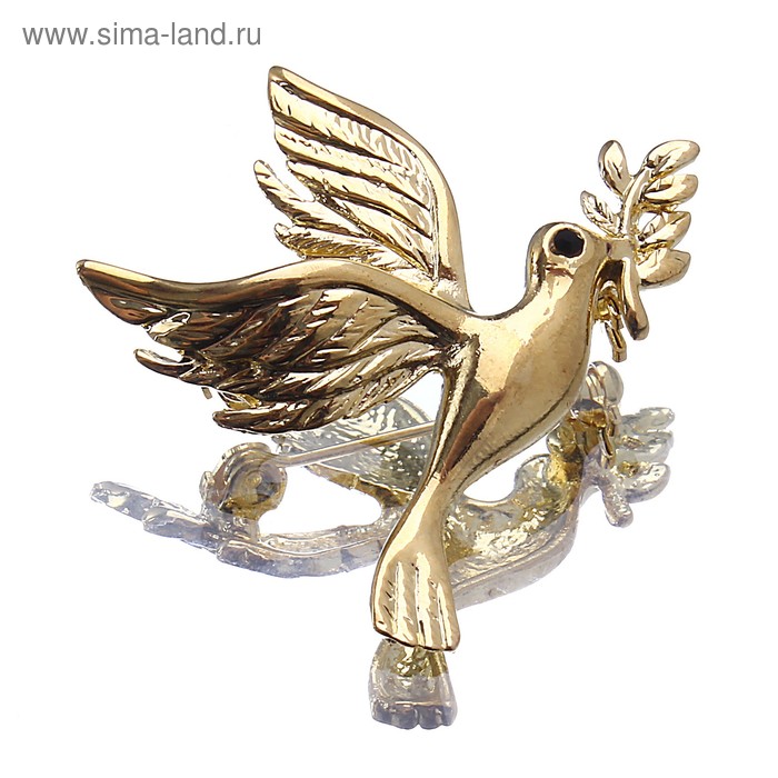 Брошь «Птичка» голубка, металлическая - Фото 1