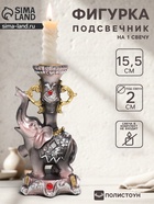Фигурка - подсвечник полистоун «Слон на пьедестале в попоне с цветами», 15.5×8×7.5 см - Фото 1