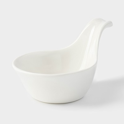 Соусник «Капля», 85 мл, 12×8×5.5 см, керамика, белый