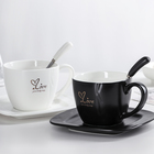 Чайная пара керамическая с ложкой Love, 2 предмета: чашка 380 мл, блюдце d=16 см, цвет МИКС - Фото 3