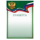 Грамота с РФ символикой, зеленая, 21х29,7 см - фото 319701224
