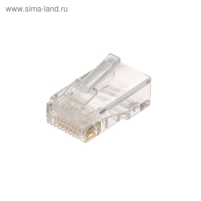 Коннектор LuazON разъем RJ45 UTP 5e категории 8Р8С, прозрачный - Фото 1