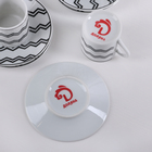 Набор керамический кофейный Доляна «Зигзаг», на 6 персон, кружка 80 мл, блюдце 11 см - Фото 3