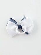 Бант для волос на резинке «Школьница», двойной, блеск, 7 см, сине-белый - фото 119112635