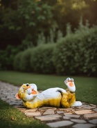 Садовая фигура из полистоуна «Ленивый Кот», 23×12.5×11 см - Фото 3