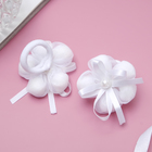 Резинки для волос «Первоклашка», набор 2 шт., бусина ленты, 5 см, белые - Фото 1