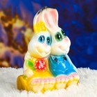 Фигура "Пара зайцев на бревне" белые 24х17см - Фото 1