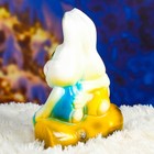 Фигура "Пара зайцев на бревне" белые 24х17см - Фото 3