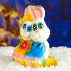 Фигура "Пара зайцев на бревне" белые 24х17см - Фото 4