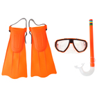 Набор для плавания, 3 предмета: маска, трубка, ласты безразмерные, в пакете, цвета МИКС - Фото 1