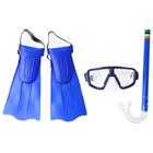 Набор для плавания детский ONLYTOP: маска, трубка, ласты безразмерные, цвета МИКС - фото 317821561