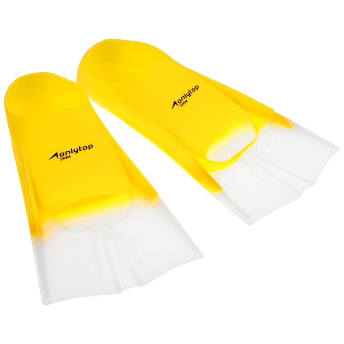 Ласты для плавания ONLYTOP, р. 36-38, цвет жёлтый/белый - Фото 1