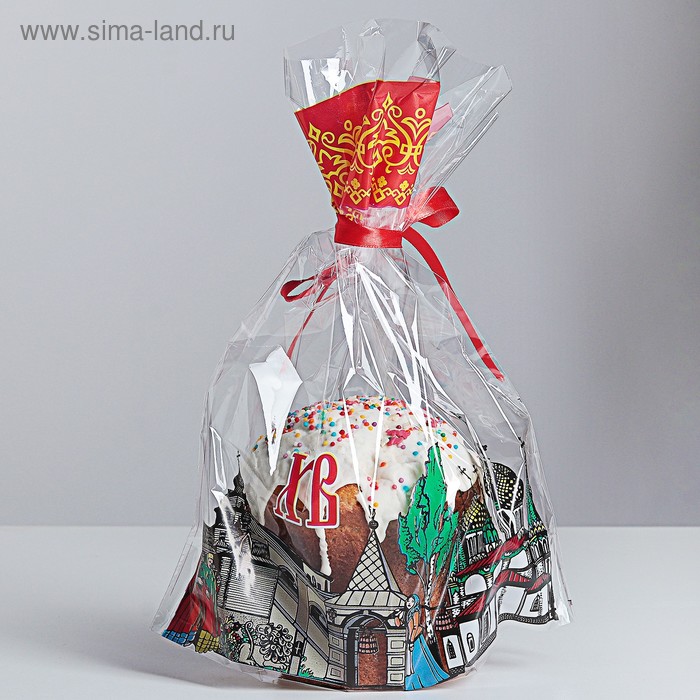 Упаковка под кулич, донная складка, 21.5×36/4, 25 мкм - Фото 1