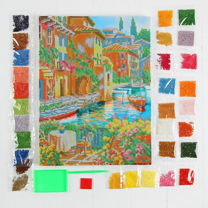 Алмазная мозаика с частичным заполнением на подрамнике «Лето в Италии», 30 х 40 см. Набор для творчества - фото 1906996076