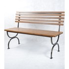 Скамейка для дачи со спинкой "Стандартная" 130х55х80см, деревянная, каркас металл, уличная - фото 2059059