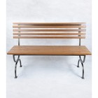 Скамейка для дачи со спинкой "Стандартная" 130х55х80см, деревянная, каркас металл, уличная - Фото 2