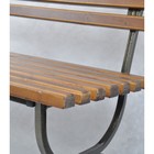 Скамейка для дачи со спинкой "Стандартная" 130х55х80см, деревянная, каркас металл, уличная - Фото 5