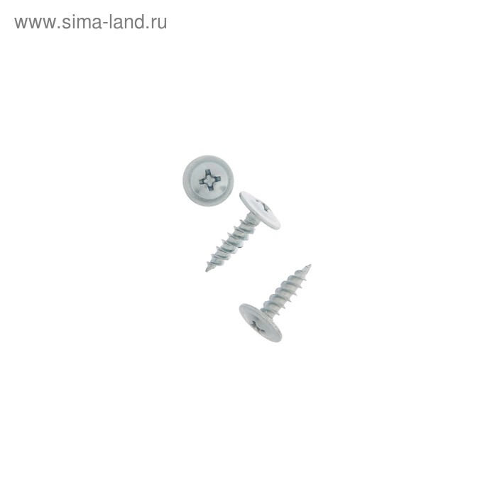 Саморез с прессшайбой ТУНДРА krep, 4.2х16 мм, острый, белый цинк, 12000 шт. - Фото 1