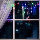 Гирлянда "Бахрома" 3 х 0.5 м с насадками "Ёлки", IP20, прозрачная нить, 80 LED, свечение RG/RB, мигание, 220 В - Фото 1