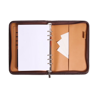 Ежедневник-органайзер Calligrata, А5, 100 листов, на молнии, с калькулятором, обложка из искусственной кожи, коричневый