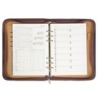 Органайзер на кольцах А5, 100 листов линейку, с калькулятором, на молнии, коричневый - Фото 5