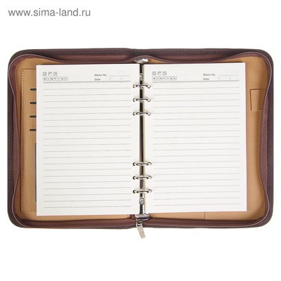 Ежедневник-органайзер Calligrata, А5, 100 листов, на молнии, с калькулятором, обложка из искусственной кожи, коричневый