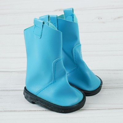 Сапоги для куклы, длина подошвы 7,5 см, цвет голубой