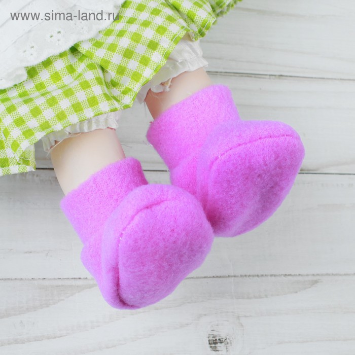 Носки для куклы, длина стопы: 7 см, цвет фиолетовый - Фото 1