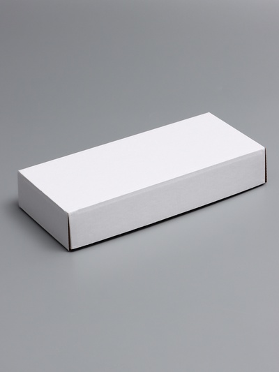 Коробка сборная без печати крышка-дно белая без окна 24×11.5×4.5 см