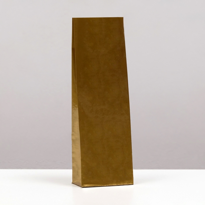 Пакет бумажный фасовочный, глянцевый, бронза, 7 х 4 х 21 см