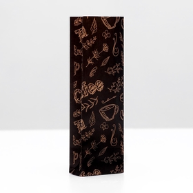 Пакет бумажный фасовочный 'Coffe and Tea', чёрный, 5,5 х 3 х 17 см