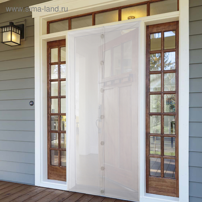 Сетка антимоскитная на магнитах для защиты от насекомых, 100×210 см, цвет белый - Фото 1