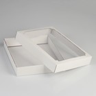 Коробка сборная, крышка-дно, с окном, белая, 26 х 21 х 4 см - Фото 2