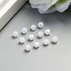 Бусины стеклянные (набор 40 шт), 4х4 мм  белые - фото 20921917