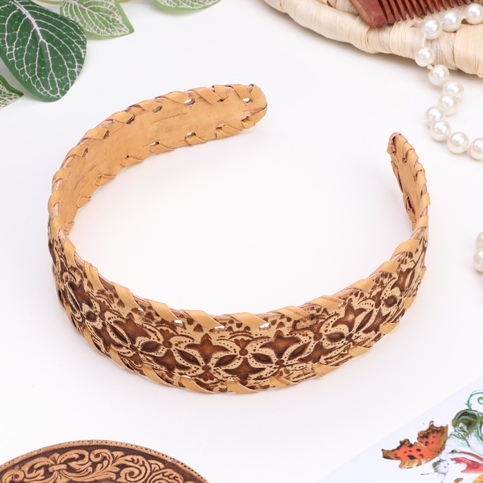 Ободок для волос «Орнамент», береста - Фото 1