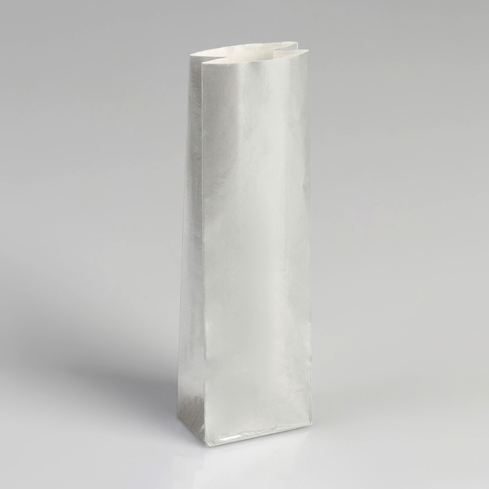 Пакет бумажный фасовочный, глянцевый, серебро, 5,5 х 3 х 17 см - Фото 1