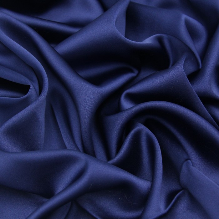 Ткань плательная, сатин стрейч, ширина 150 см, цвет тёмно - синий