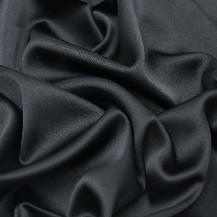 Ткань плательная, сатин стрейч, ширина 150 см, цвет чёрный