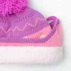Шапка для девочки Collorista "Сердечки", размер 50, цвет фиолетовый - Фото 3