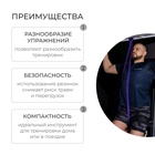 Эспандер ленточный многофункциональный ONLYTOP, 208×3.2×0.5 см, 15-40 кг, цвет фиолетовый - Фото 2