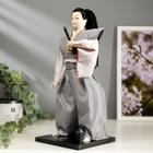Кукла коллекционная "Самурай в сером кимоно с мечом" 30х12,5х12,5 см - фото 3832875