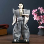 Кукла коллекционная "Самурай в сером кимоно с мечом" 30х12,5х12,5 см - фото 8455918