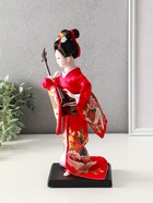 Кукла коллекционная «Японка в цветочном кимоно с музыкальным инструментом», 30×12.5×12.5 см - Фото 4