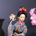 Кукла коллекционная "Японка в цветочном кимоно с опахало" 30х12,5х12,5 см - Фото 5