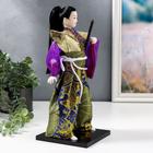 Кукла коллекционная "Самурай в золотом кимоно с мечом" 30х12,5х12,5 см - фото 9760984