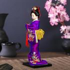 Кукла коллекционная "Японка в фиолетовом кимоно с флейтой" 25х9,5х9,5 см - Фото 3